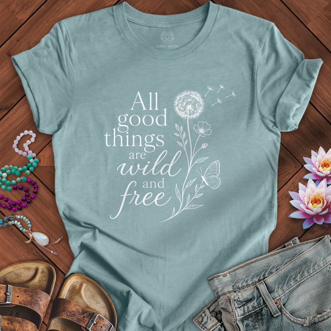 All Good Things Tee Heather Blue Lagoon