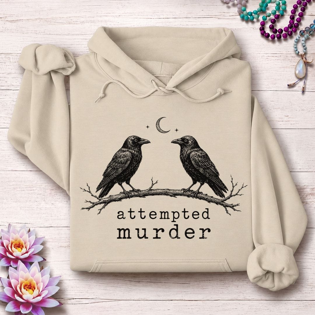 Printify Hoodie Attempted Murder Hoodie Sand / S