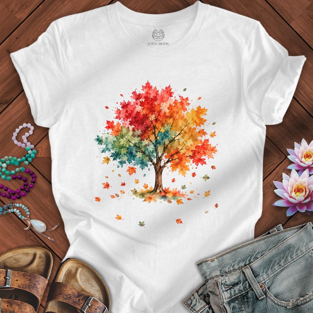 Autumn Maple Tee White