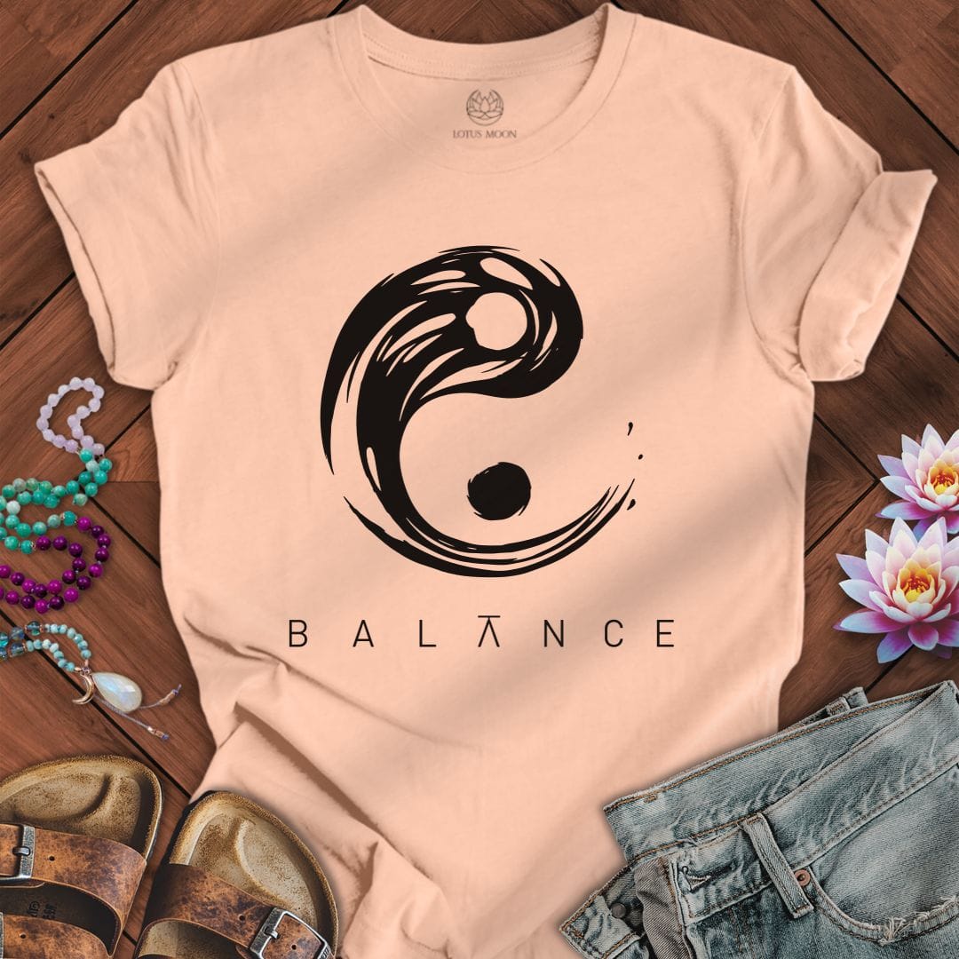 Balance Yin Yang Tee Peach