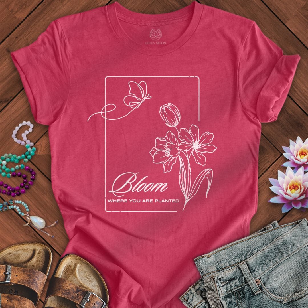 Bloom Daylily Tee Heather Raspberry