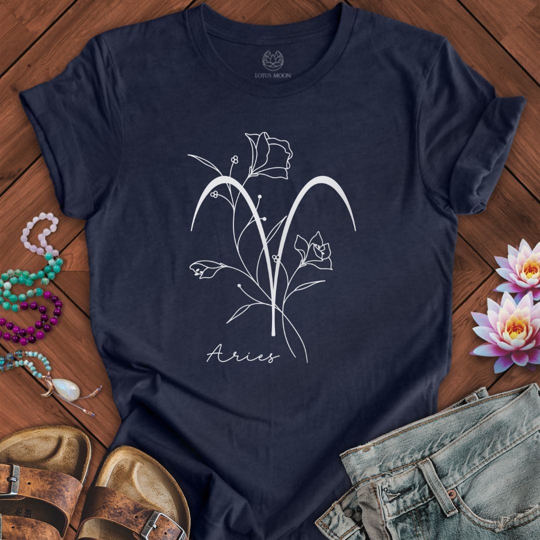 Lotus Moon Co. T-Shirt Boho Aries Tee Heather Midnight Navy / S