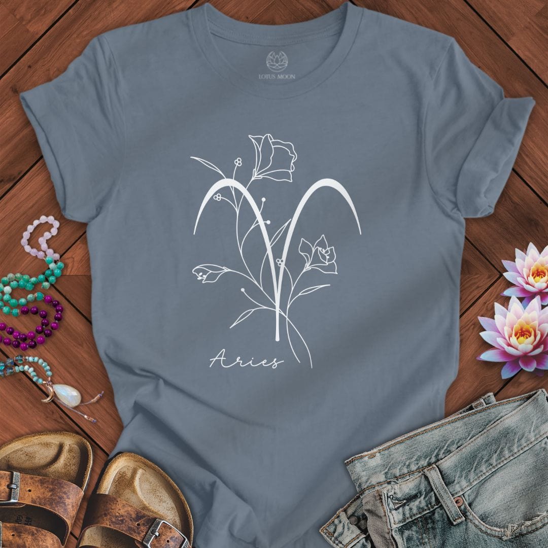 Lotus Moon Co. T-Shirt Boho Aries Tee Steel Blue / S