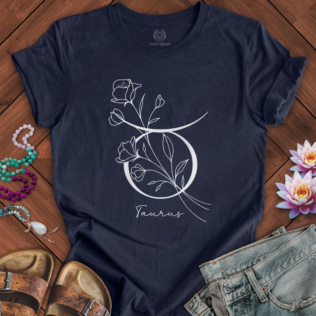 Lotus Moon Co. T-Shirt Boho Taurus Tee Heather Midnight Navy / S