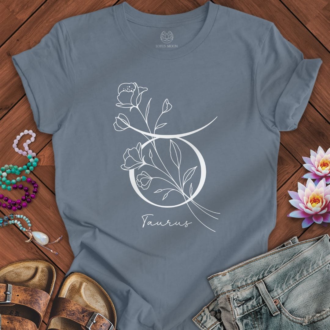 Lotus Moon Co. T-Shirt Boho Taurus Tee Steel Blue / S