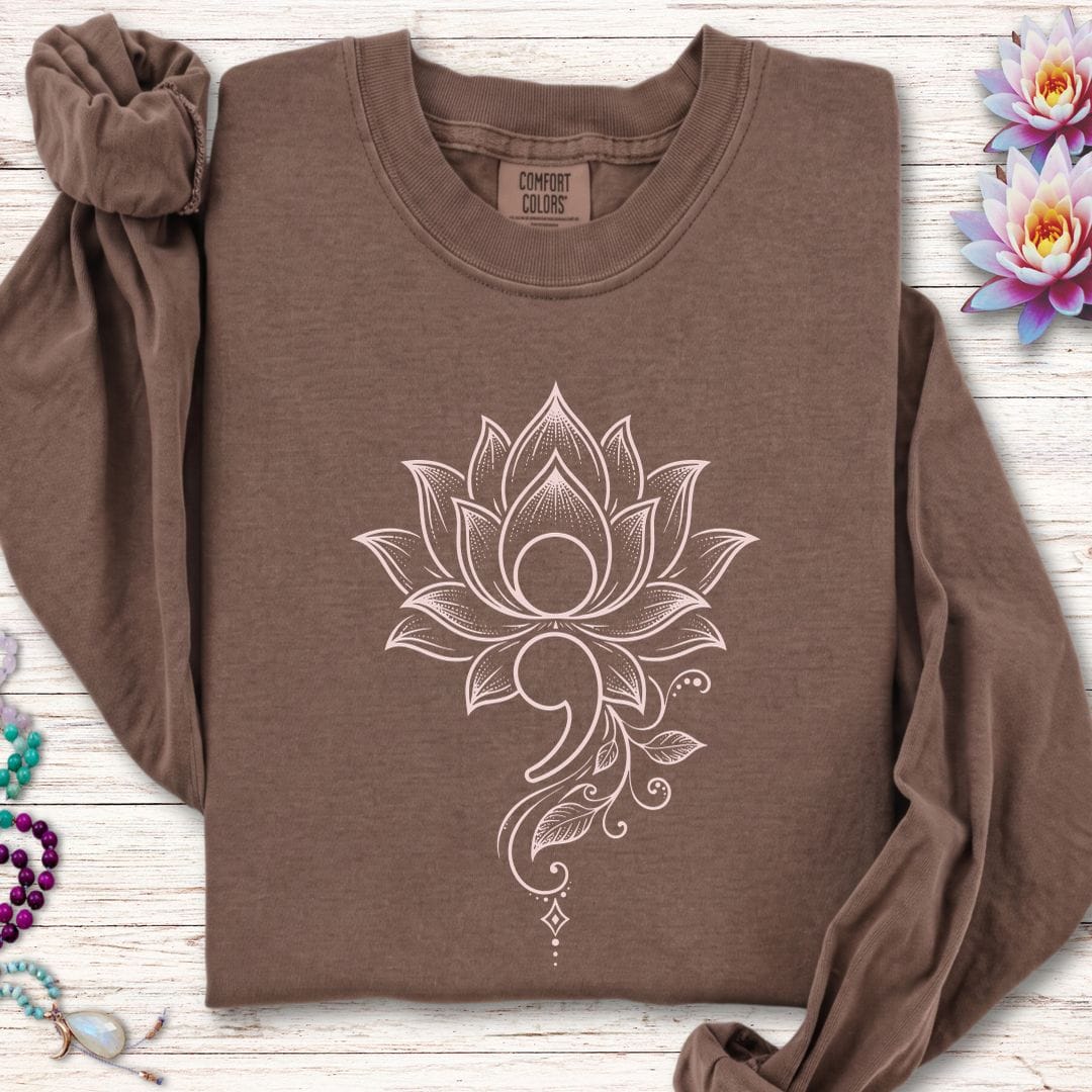 Printify Long-sleeve Choose To Bloom Long Sleeve Tee Espresso / S