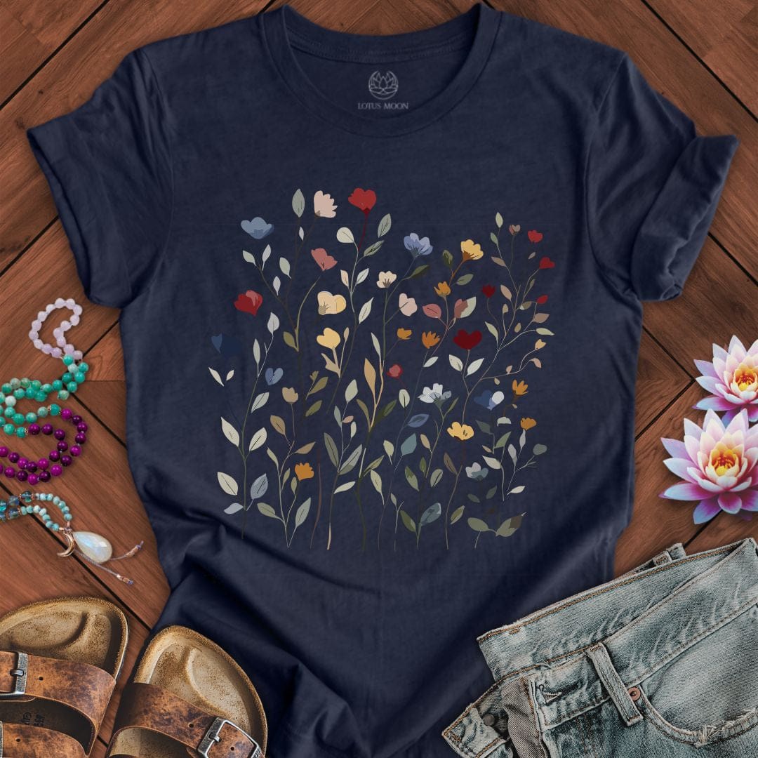 Dainty Flowers Tee Heather Midnight Navy