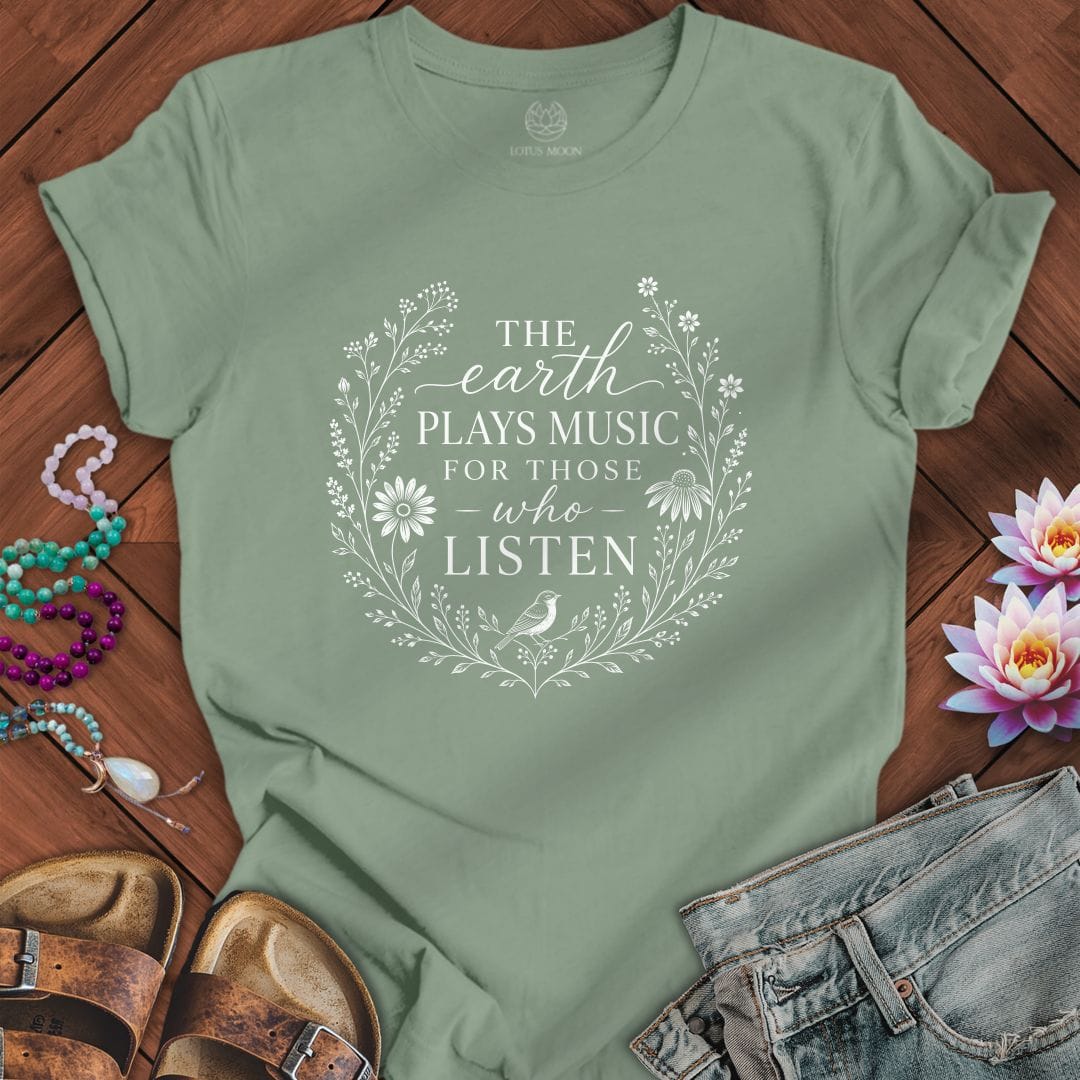 Earth Plays Music Tee Sage