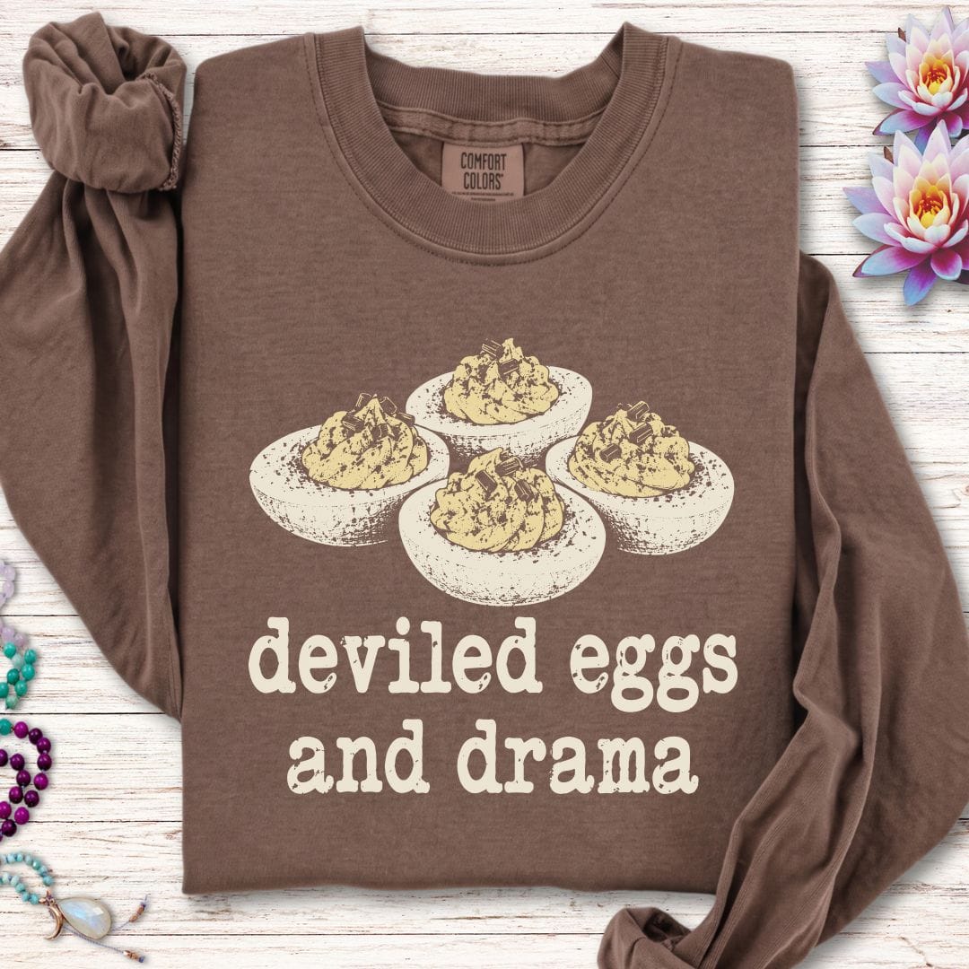 Eggs And Drama Long Sleeve Tee Espresso