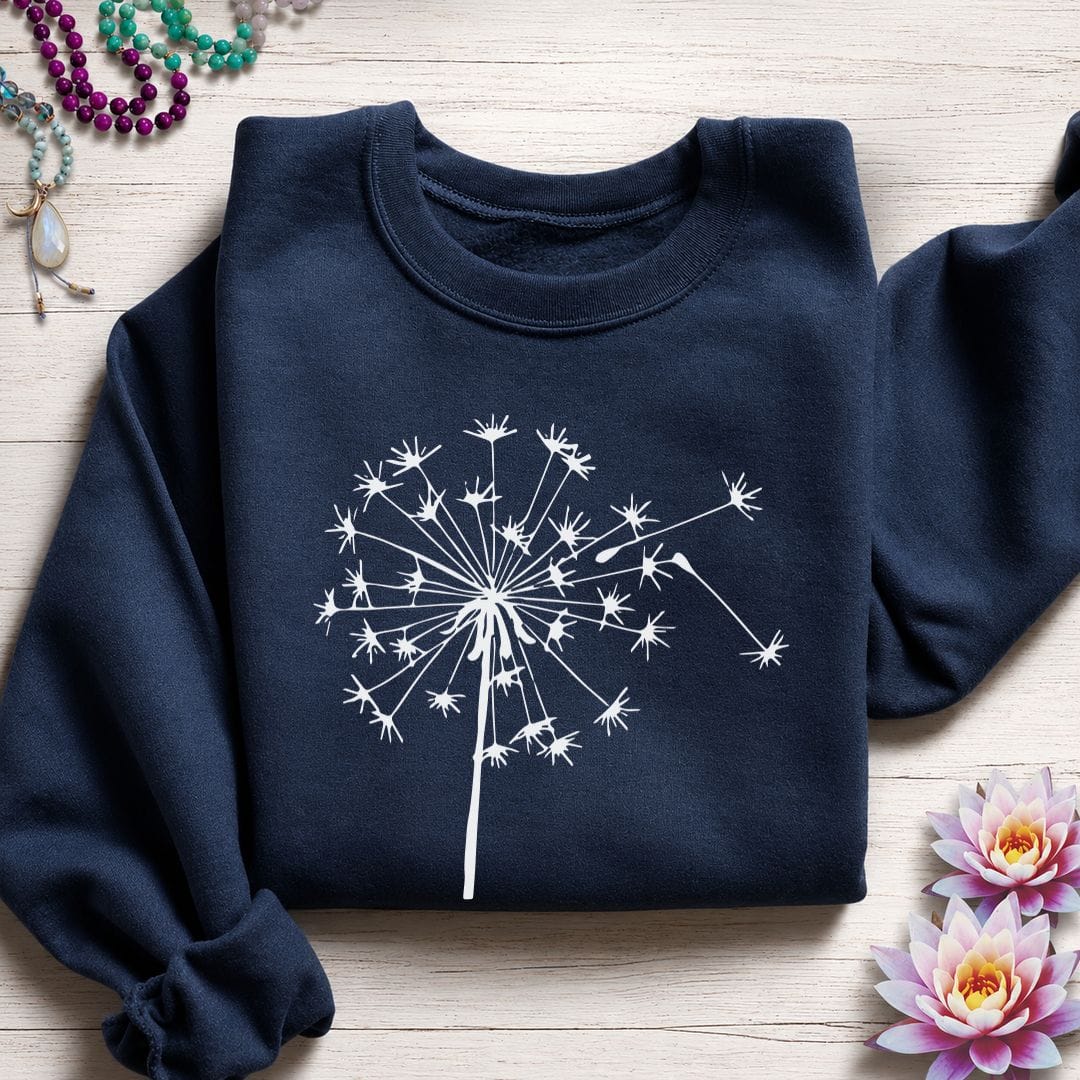 Printify Sweatshirt Fall Dandelion Sweatshirt Navy / S