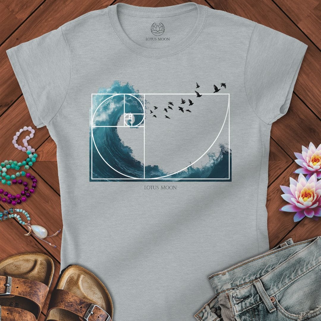 Fibonacci Wave Fitted Tee Sport Grey