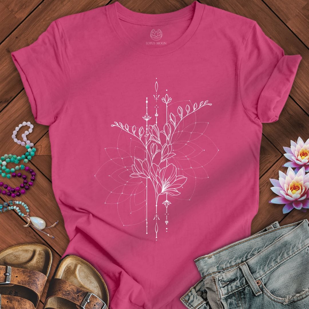Printify T-Shirt Floral Geometry Tee Berry / S