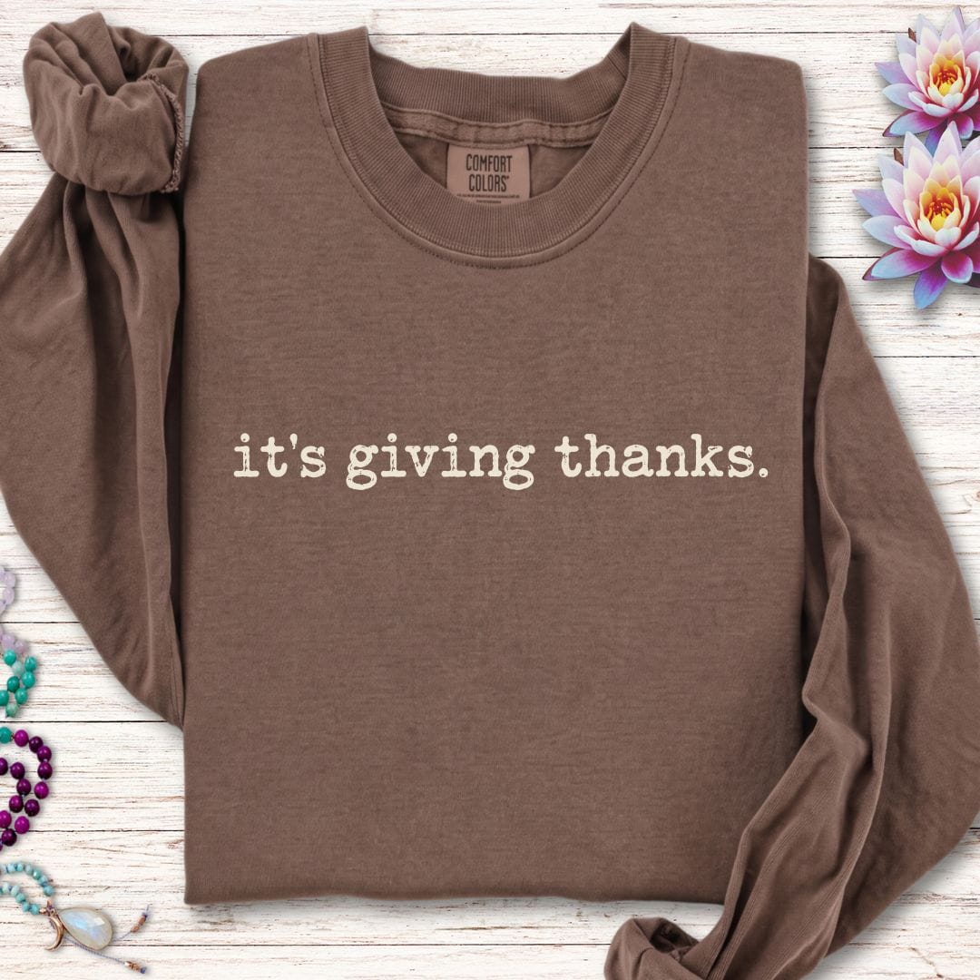 Giving Thanks Long Sleeve Tee Espresso