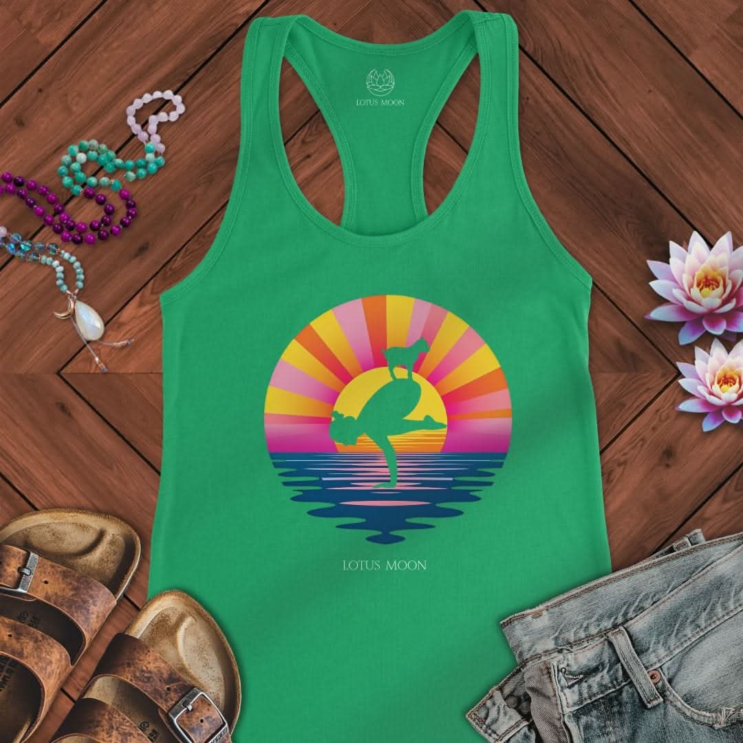 Goat Sunset Tank Solid Kelly Green