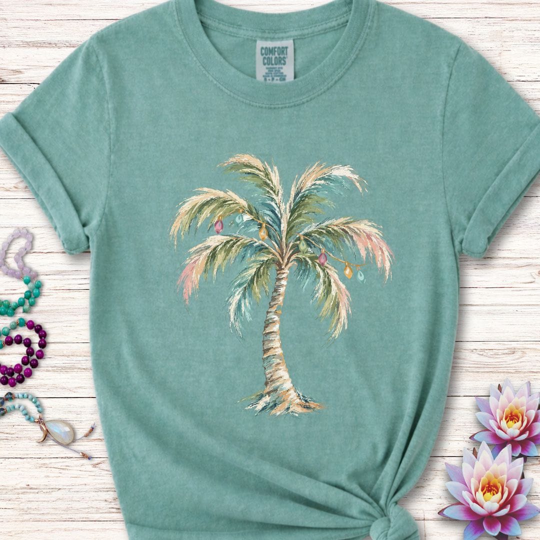 Printify T-Shirt Holiday Palm Premium Tee Light Green / S