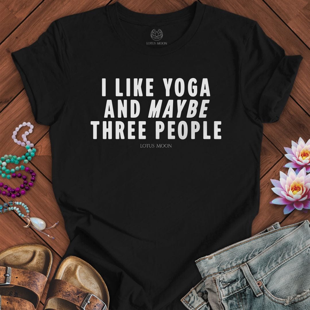 I Like Yoga Text Tee Black Heather