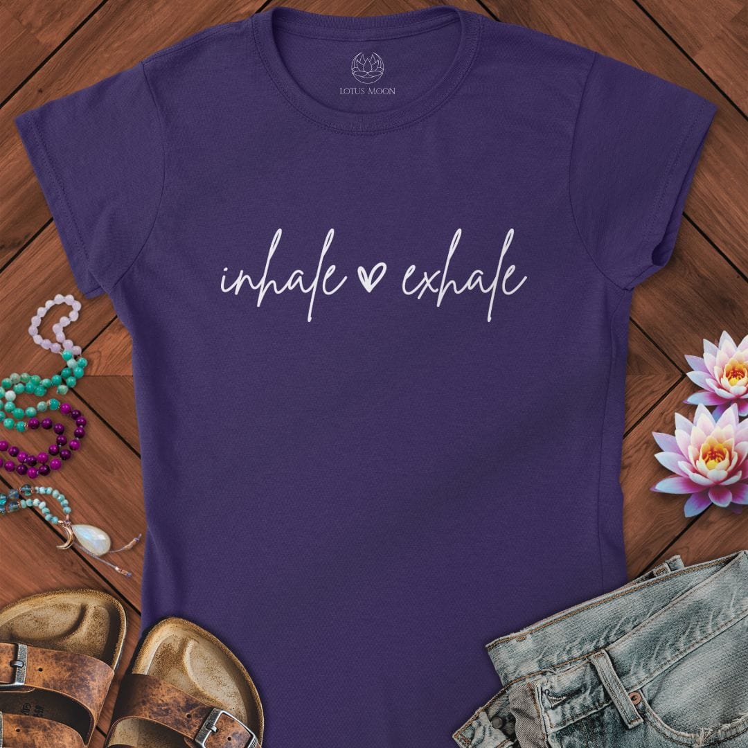 Inhale Exhale Fitted Tee Purple