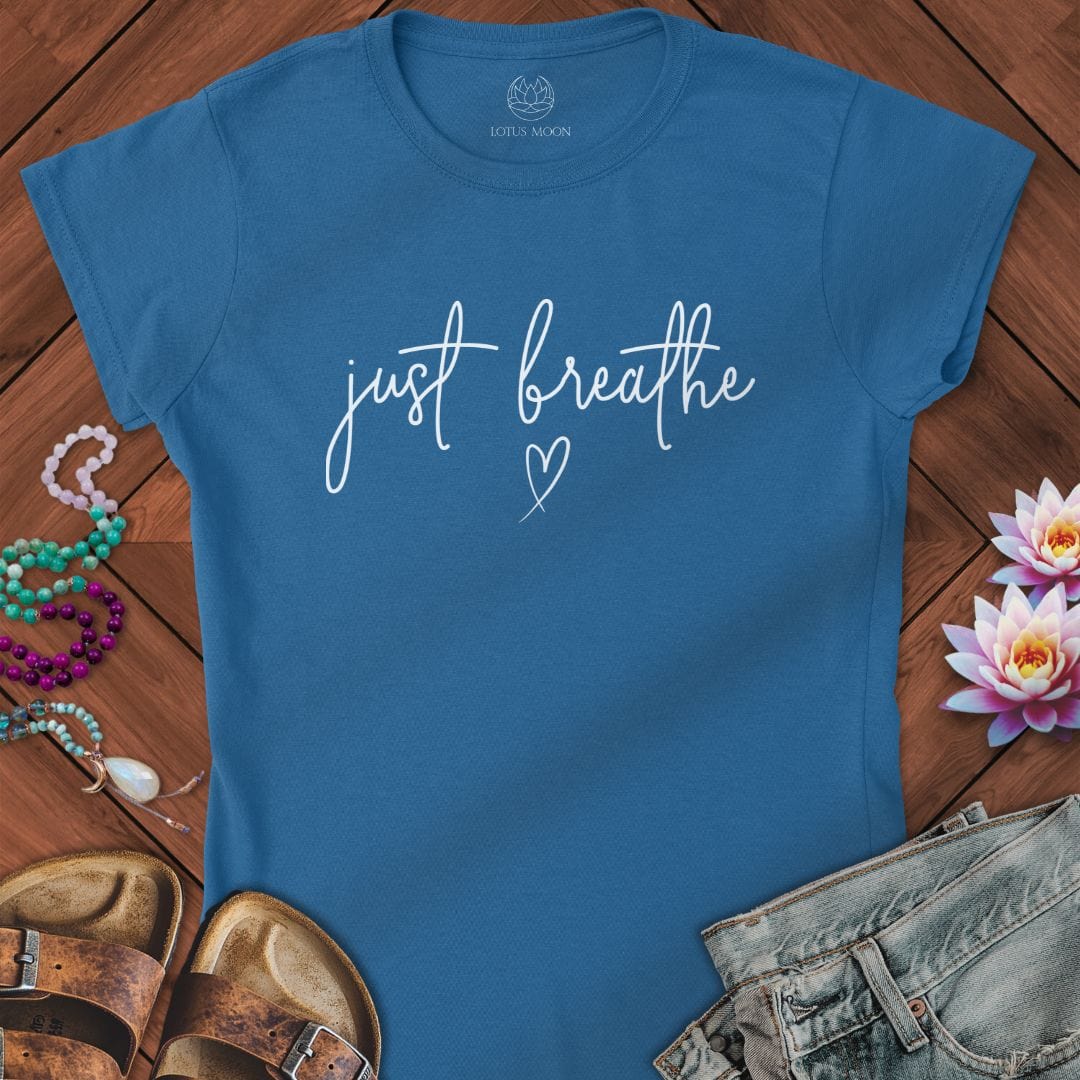 Just Breathe Fitted Tee Royal