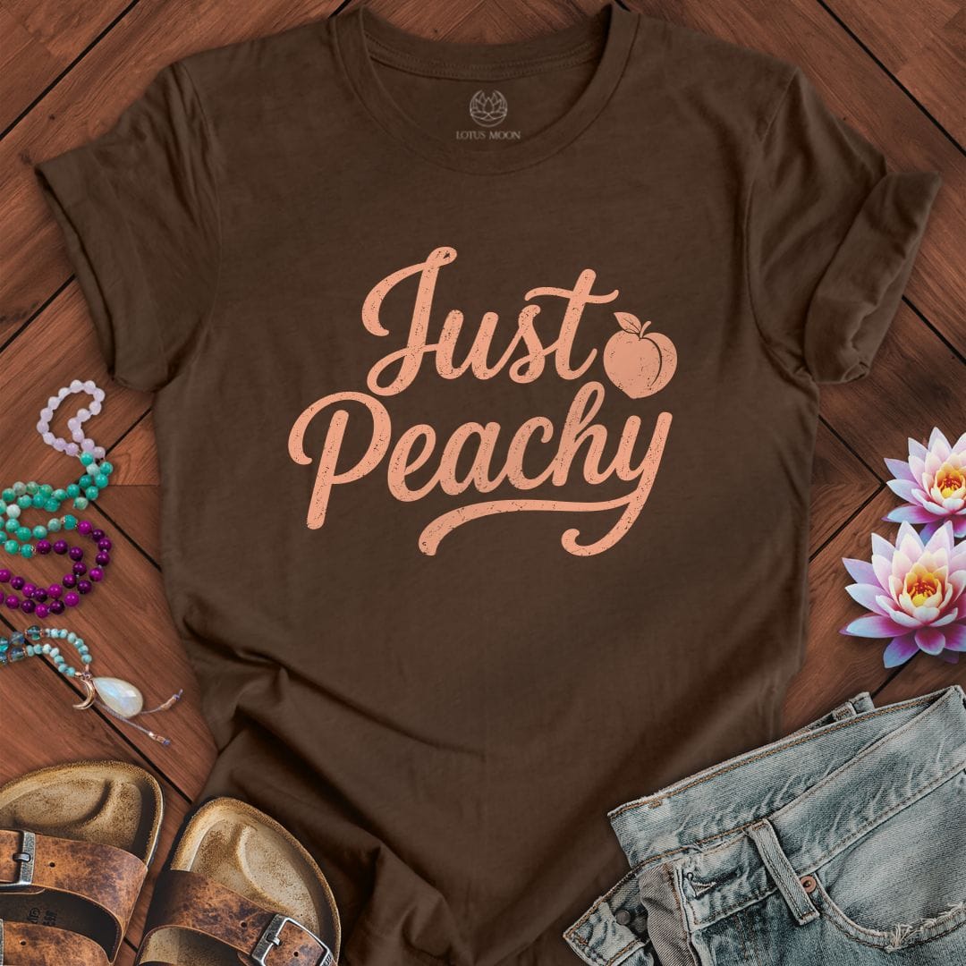 Printify T-Shirt Just Peachy Tee Heather Brown / S