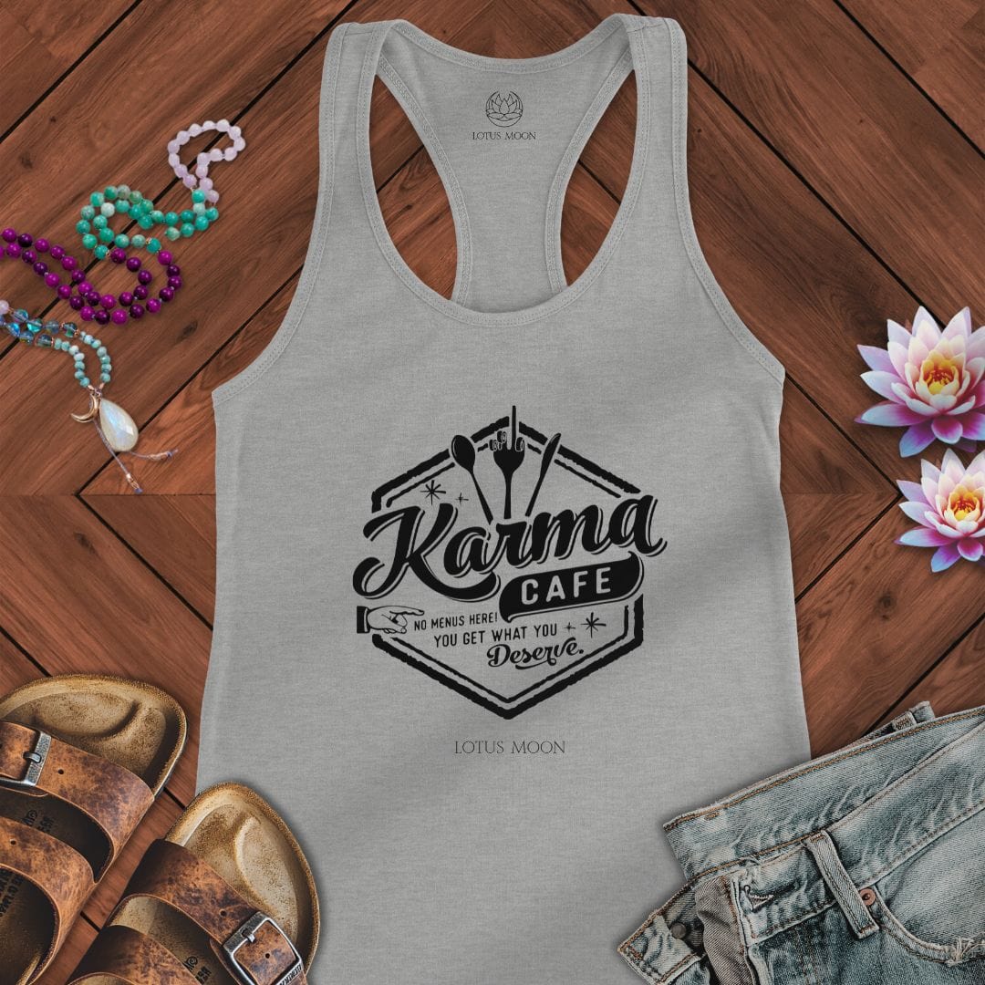 Karma Cafe Tank Heather Grey