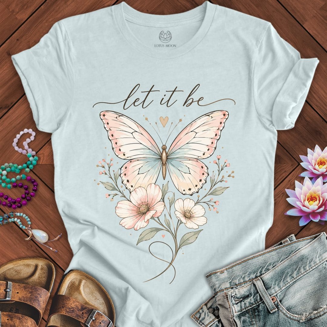 Printify T-Shirt Let It Be Butterfly Tee Heather Ice Blue / S