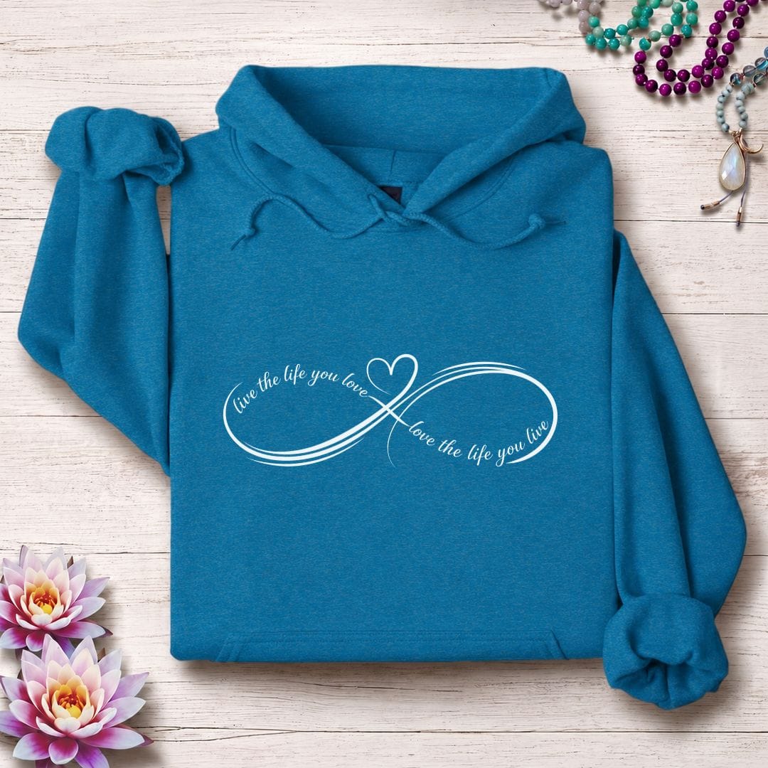Printify Hoodie Live Love Infinity Hoodie Antique Sapphire / S