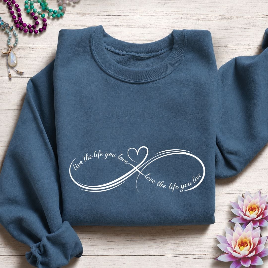 Live Love Infinity Sweatshirt Indigo Blue