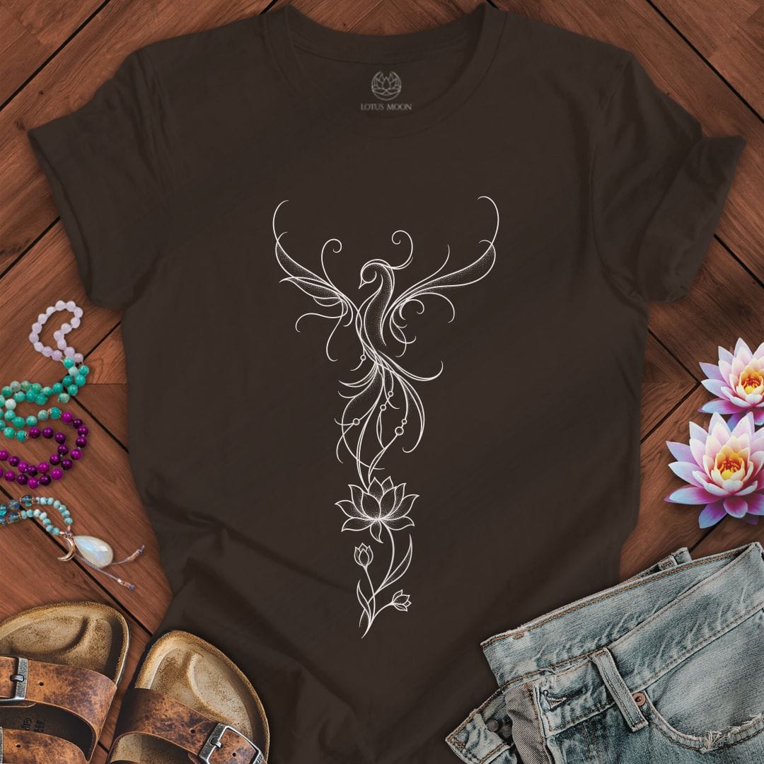 Printify T-Shirt Lotus Phoenix Tee Brown / S