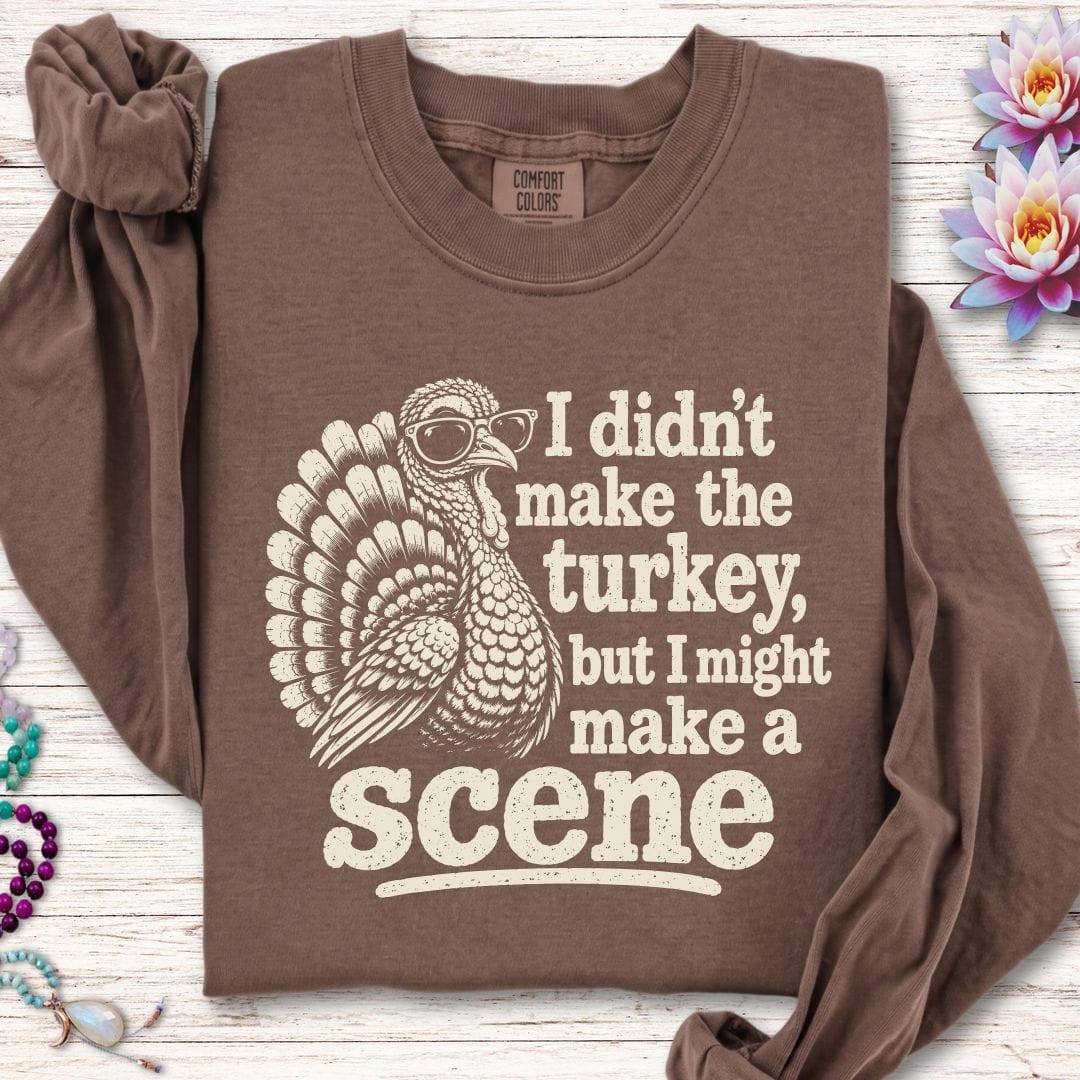 Printify Long-sleeve Make A Scene Long Sleeve Tee Espresso / S