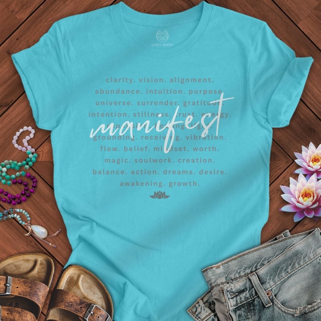 Manifest Text Tee Turquoise