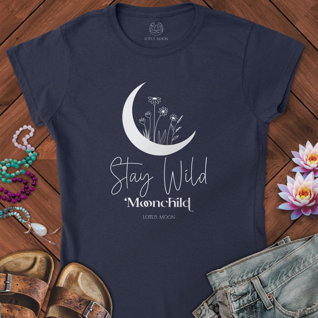 Moon Child Fitted Tee Navy