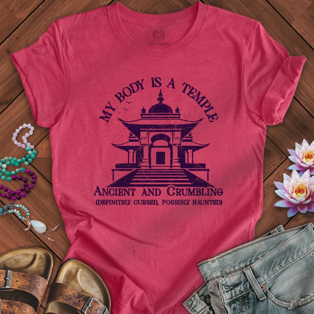 My Body The Temple Tee Heather Raspberry