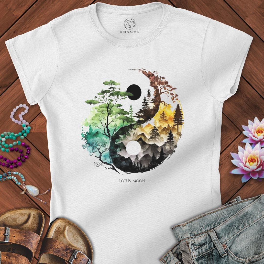 Nature Yin Yang Fitted Tee White