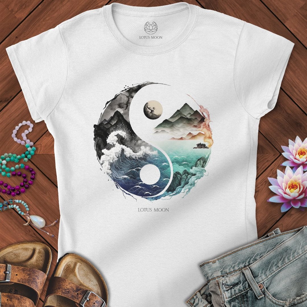Ocean Yin Yang Fitted Tee White