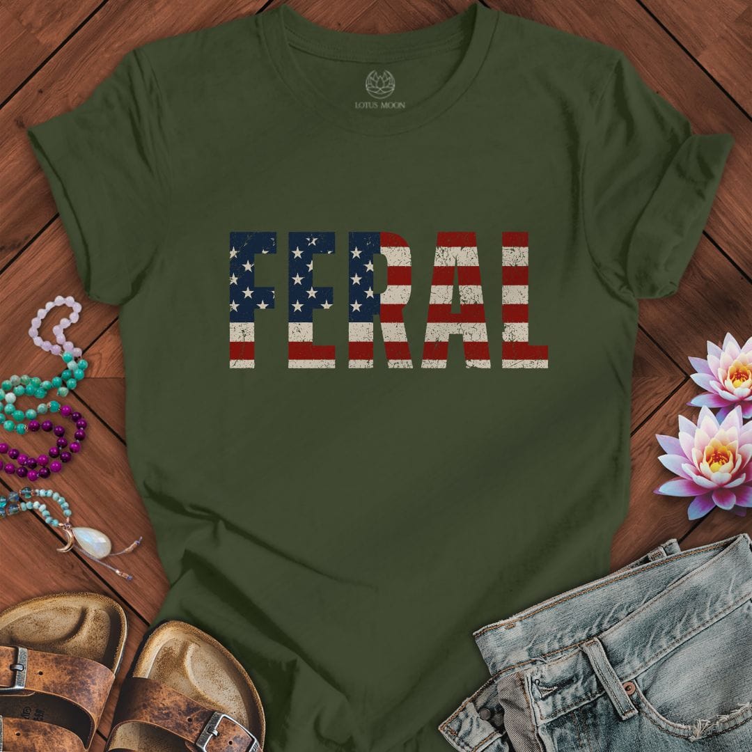 Patriotic Feral Tee Military Green