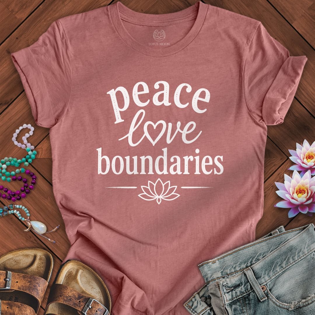Printify T-Shirt Peace and Boundaries Tee Heather Mauve / S