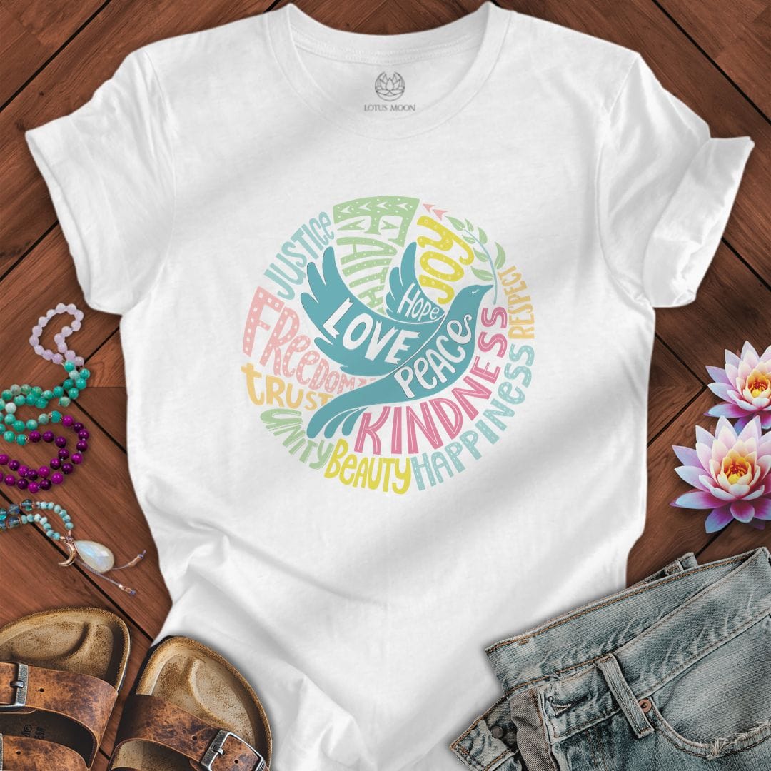 Printify T-Shirt Peace Love Hope Tee White / S