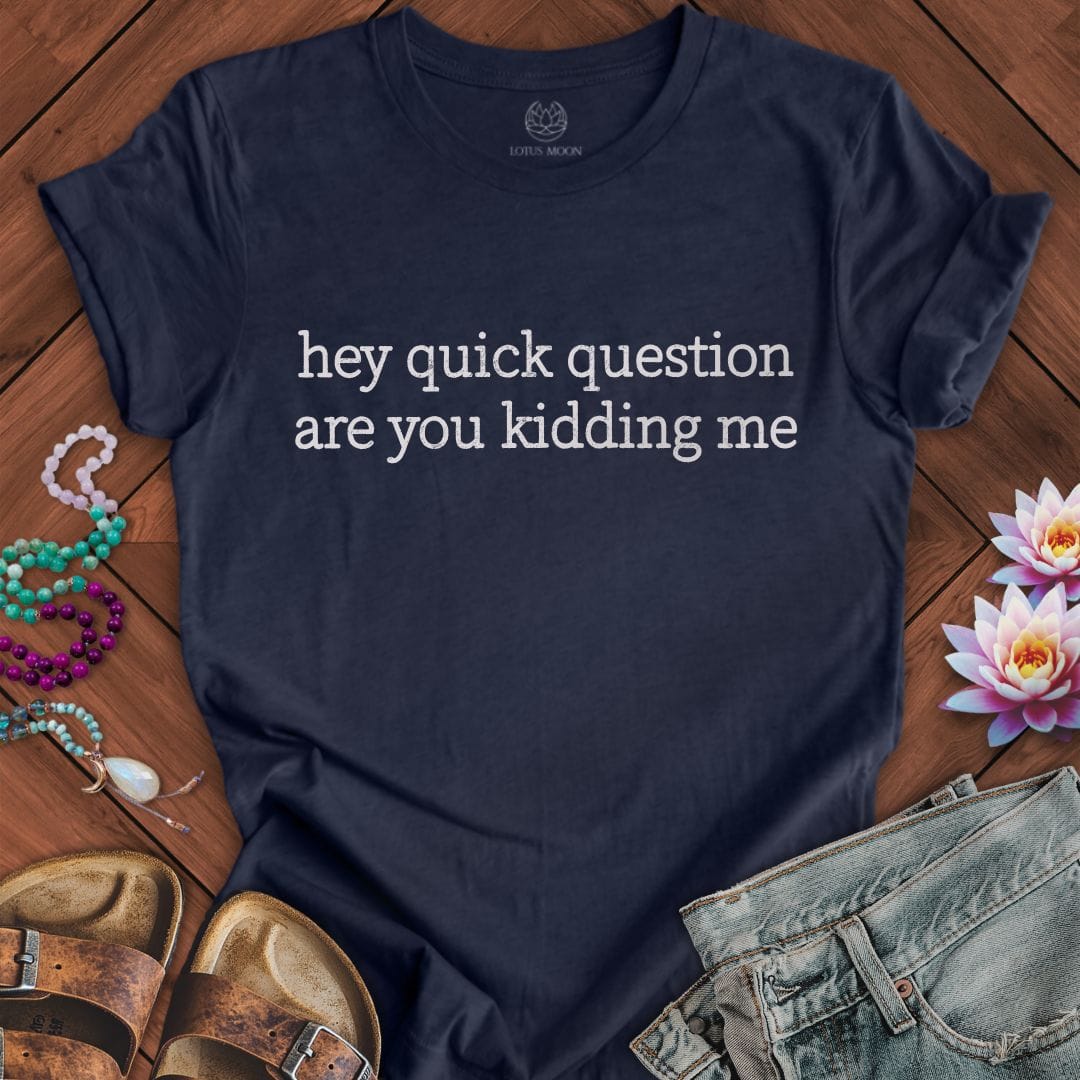 Quick Question Tee Heather Midnight Navy