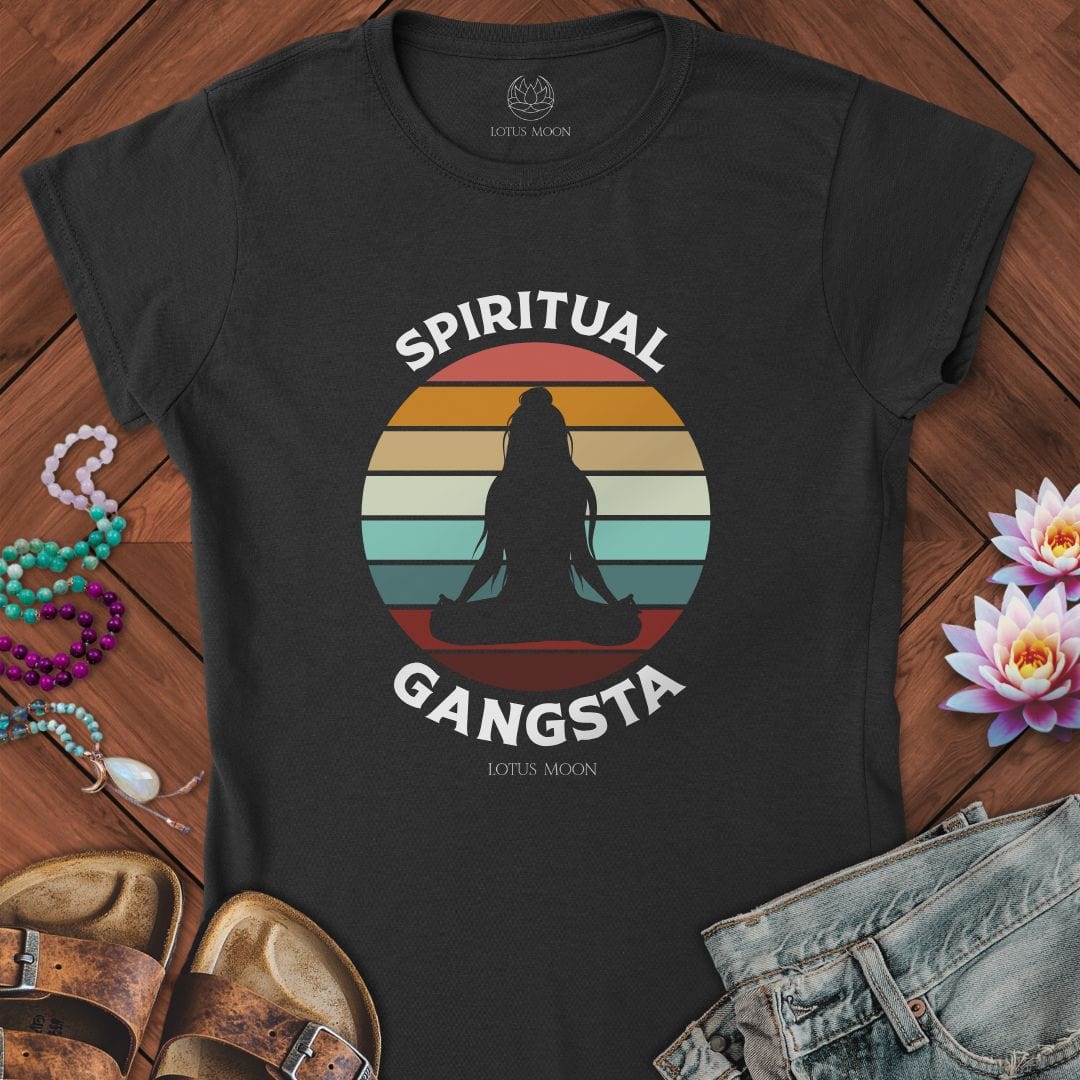 Retro Spiritual Gangsta Fitted Tee Black