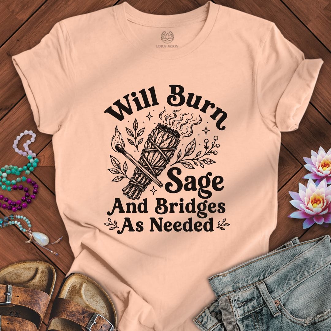 Sage and Bridges Tee Peach