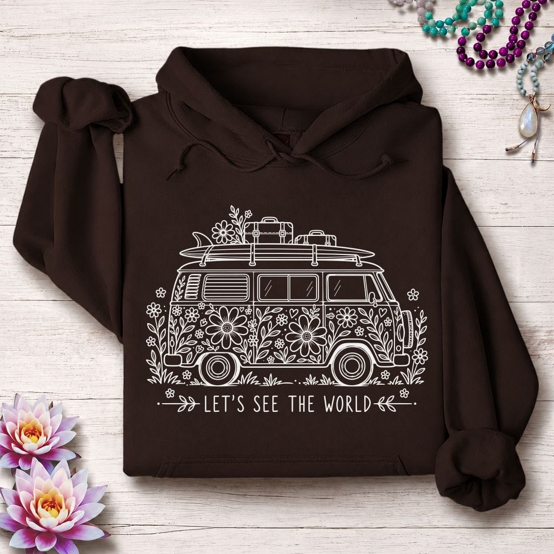 See The World Hoodie Dark Chocolate