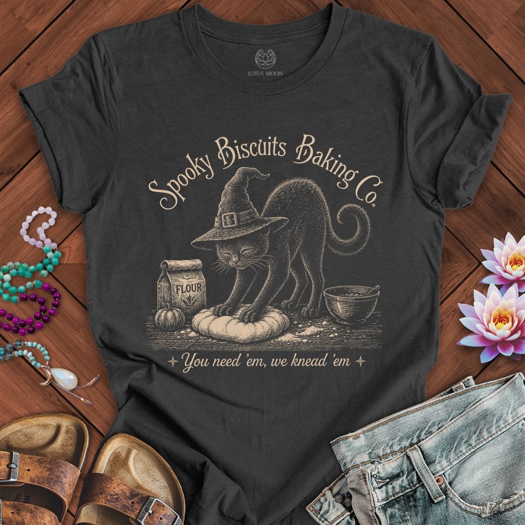 Printify T-Shirt Spooky Biscuits Tee Dark Grey Heather / S