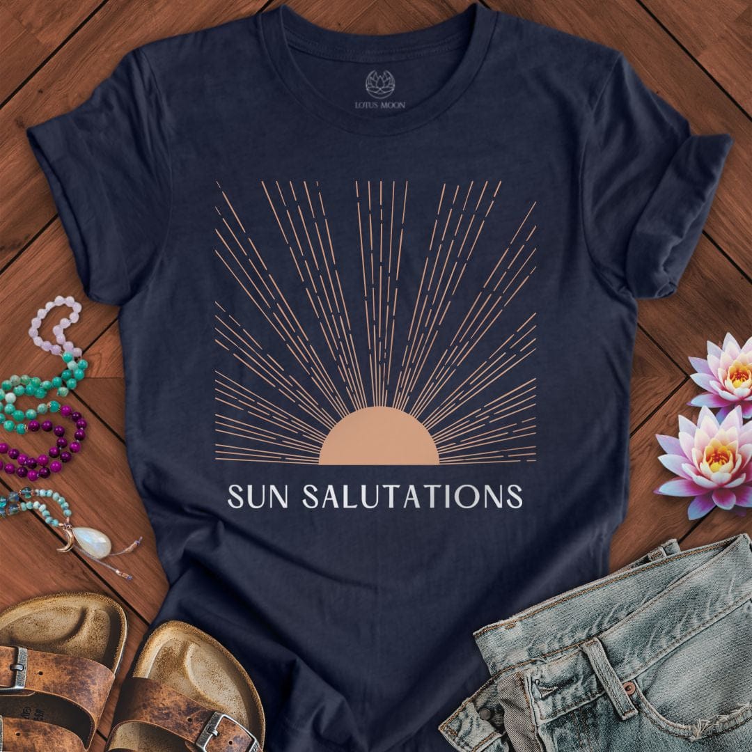 Sun Salutations Tee Heather Midnight Navy
