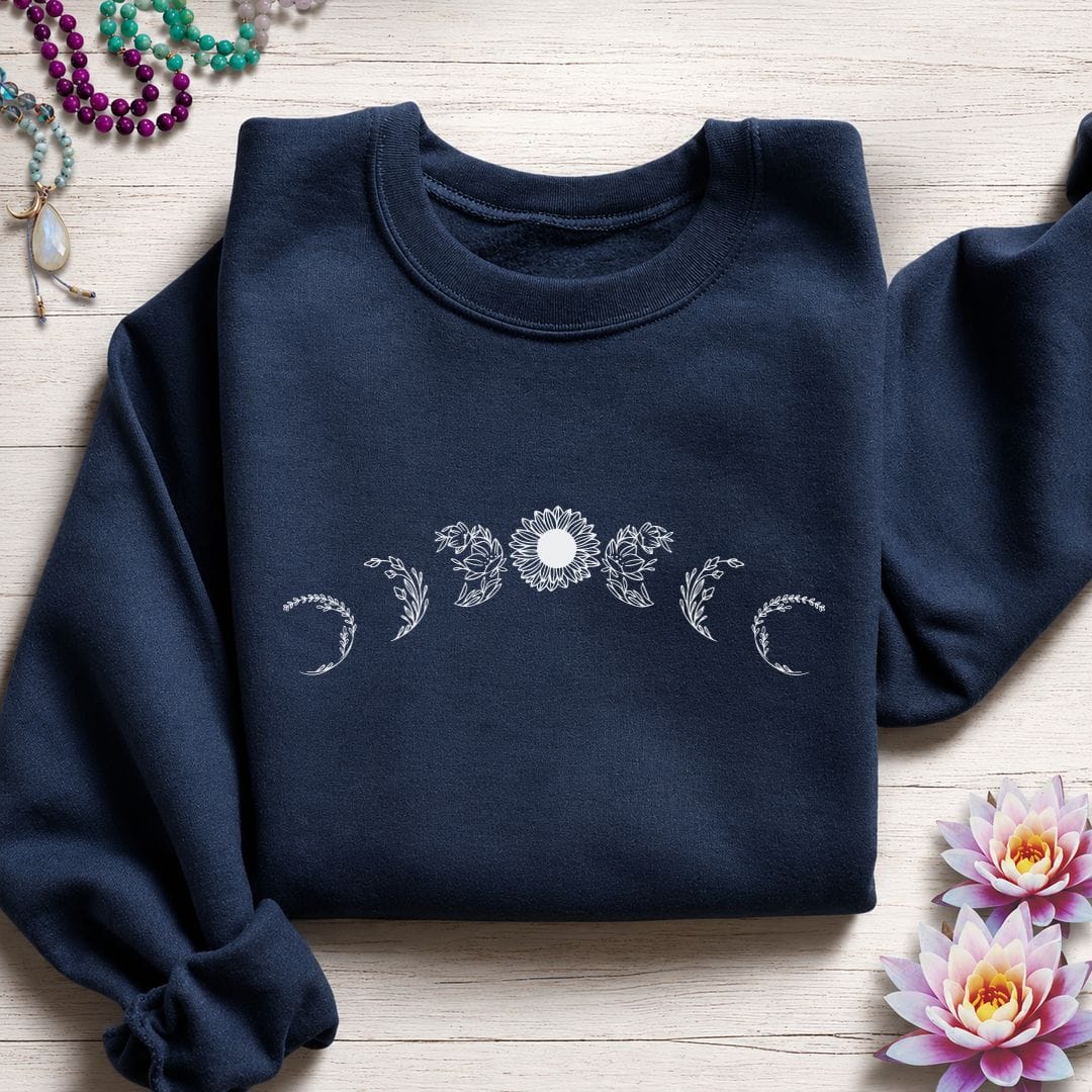 Sunflower Moon Phases Sweatshirt Navy