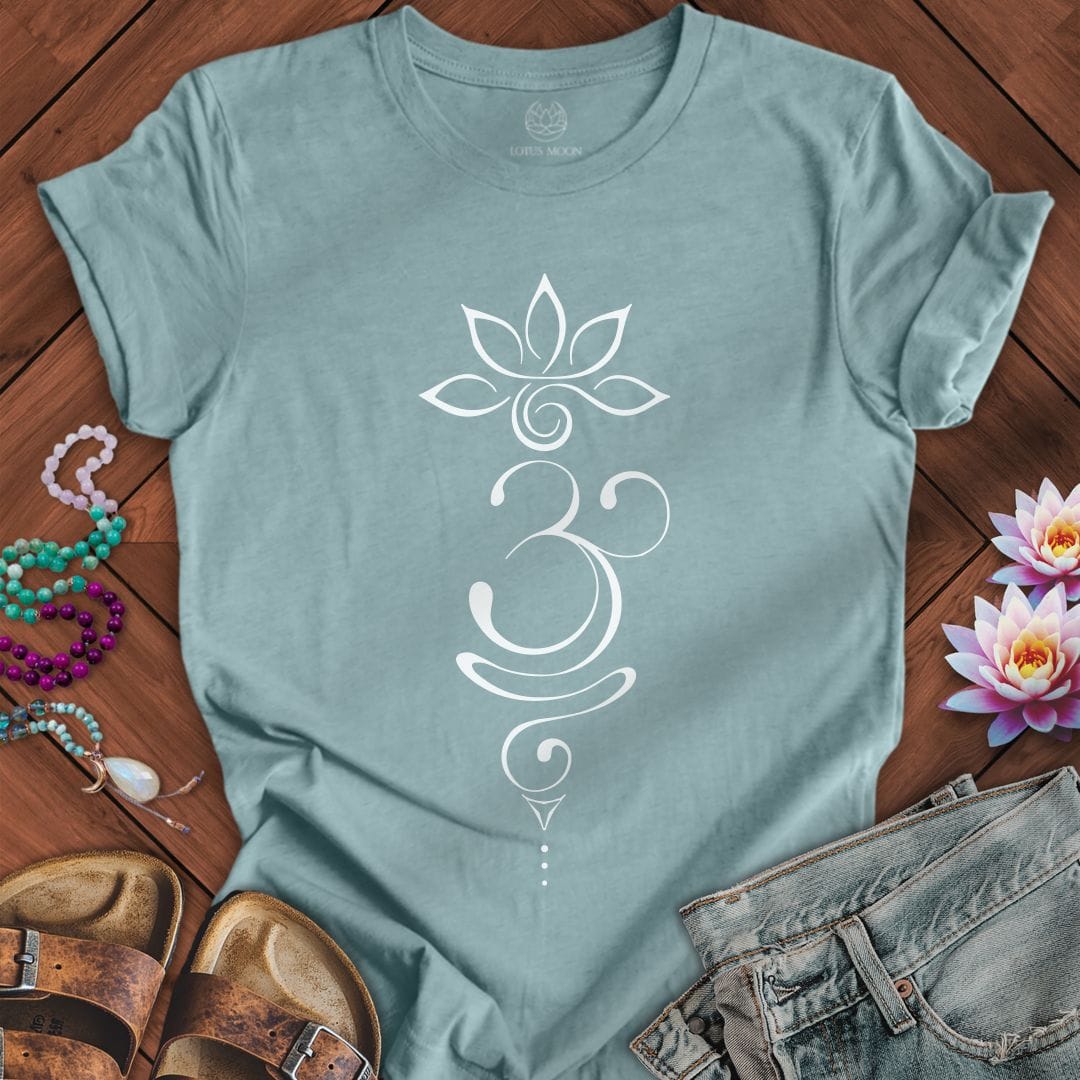 Printify T-Shirt Tattoo Om Tee Heather Blue Lagoon / S