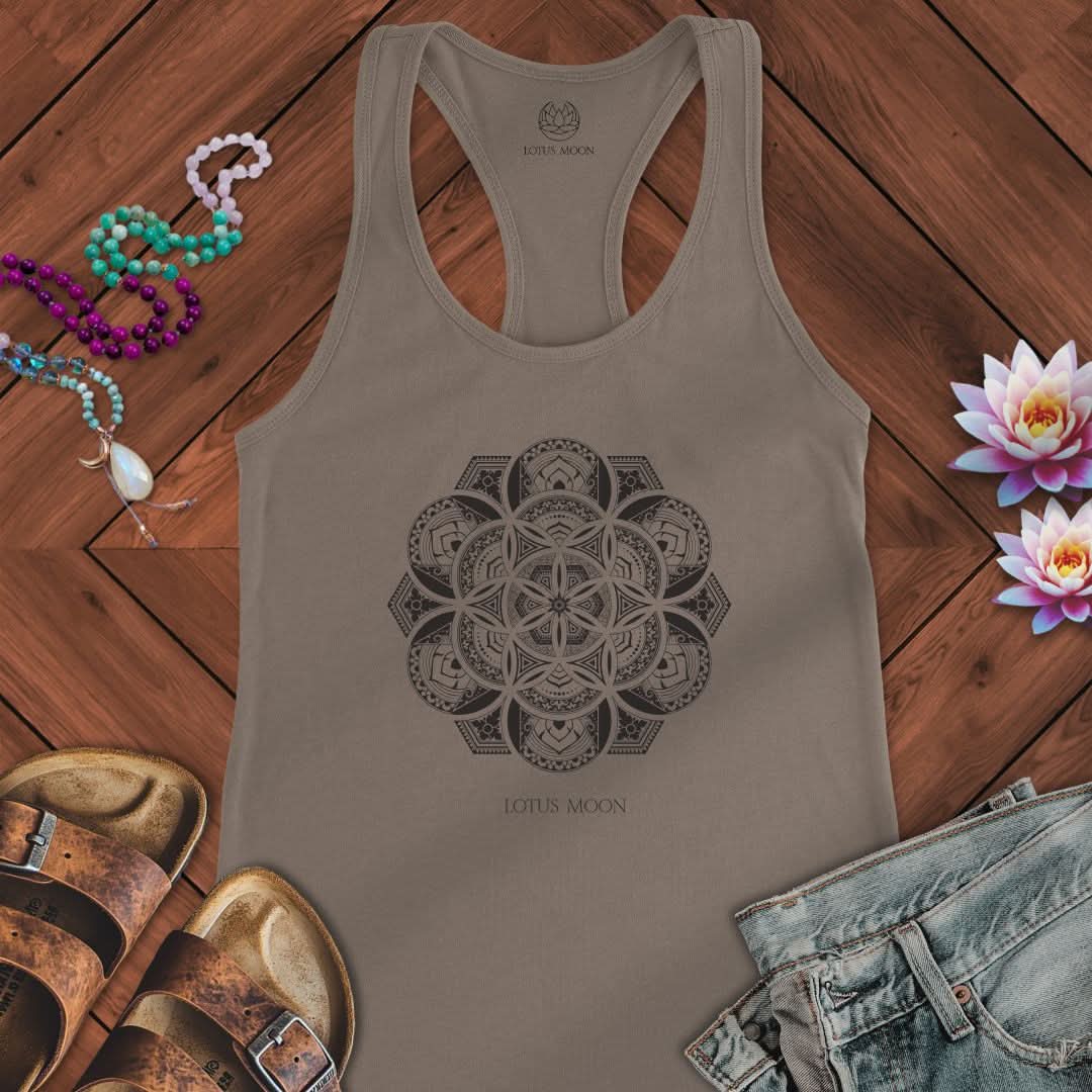 Thai Mandala Tank Solid Warm Gray