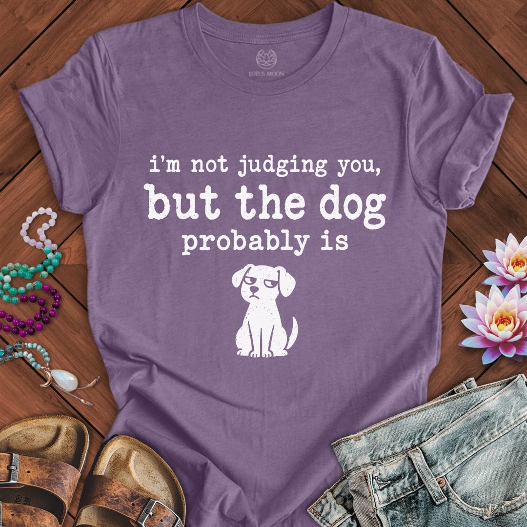 The Judgmental Dog Tee Heather Purple