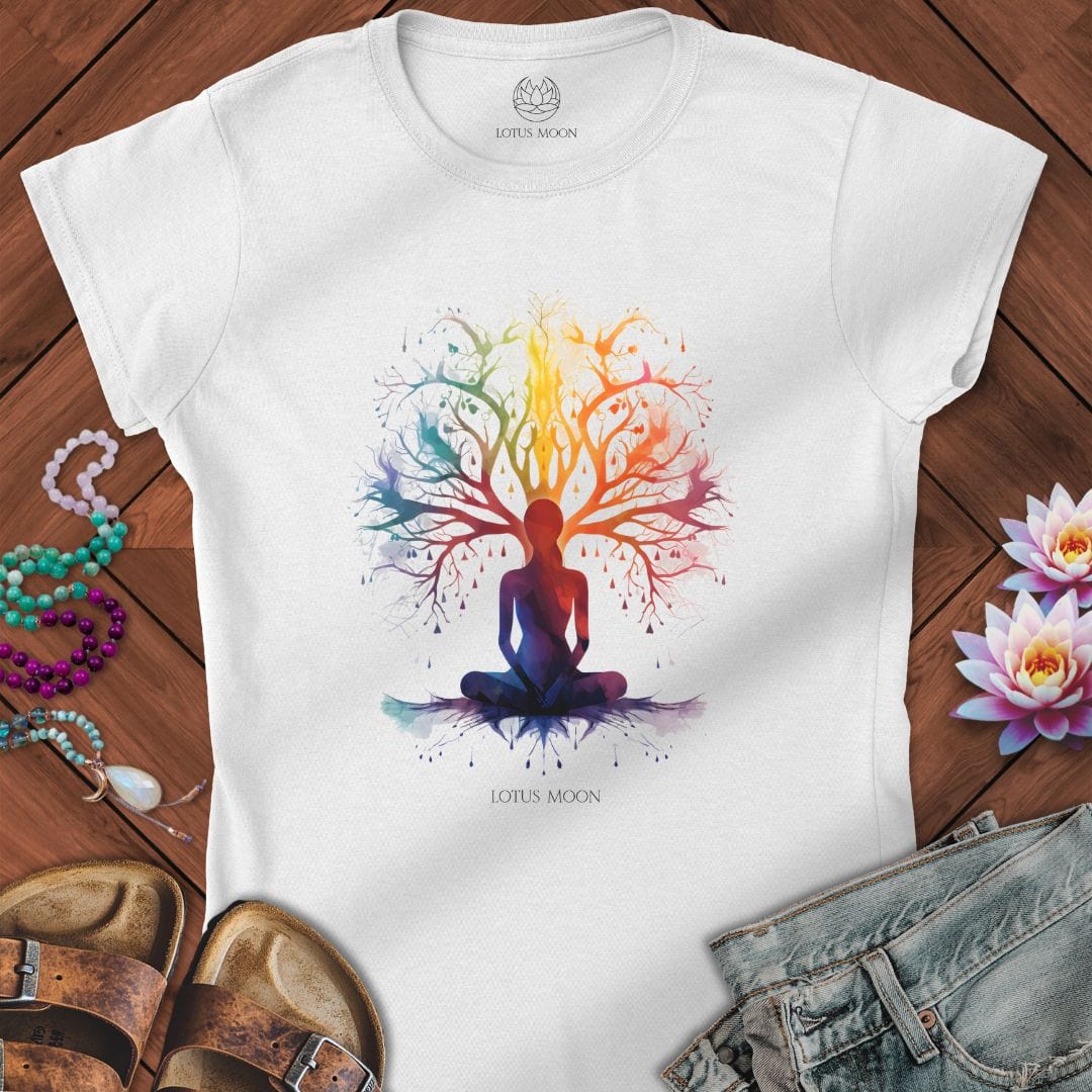 Tree of Thought Fitted Tee White