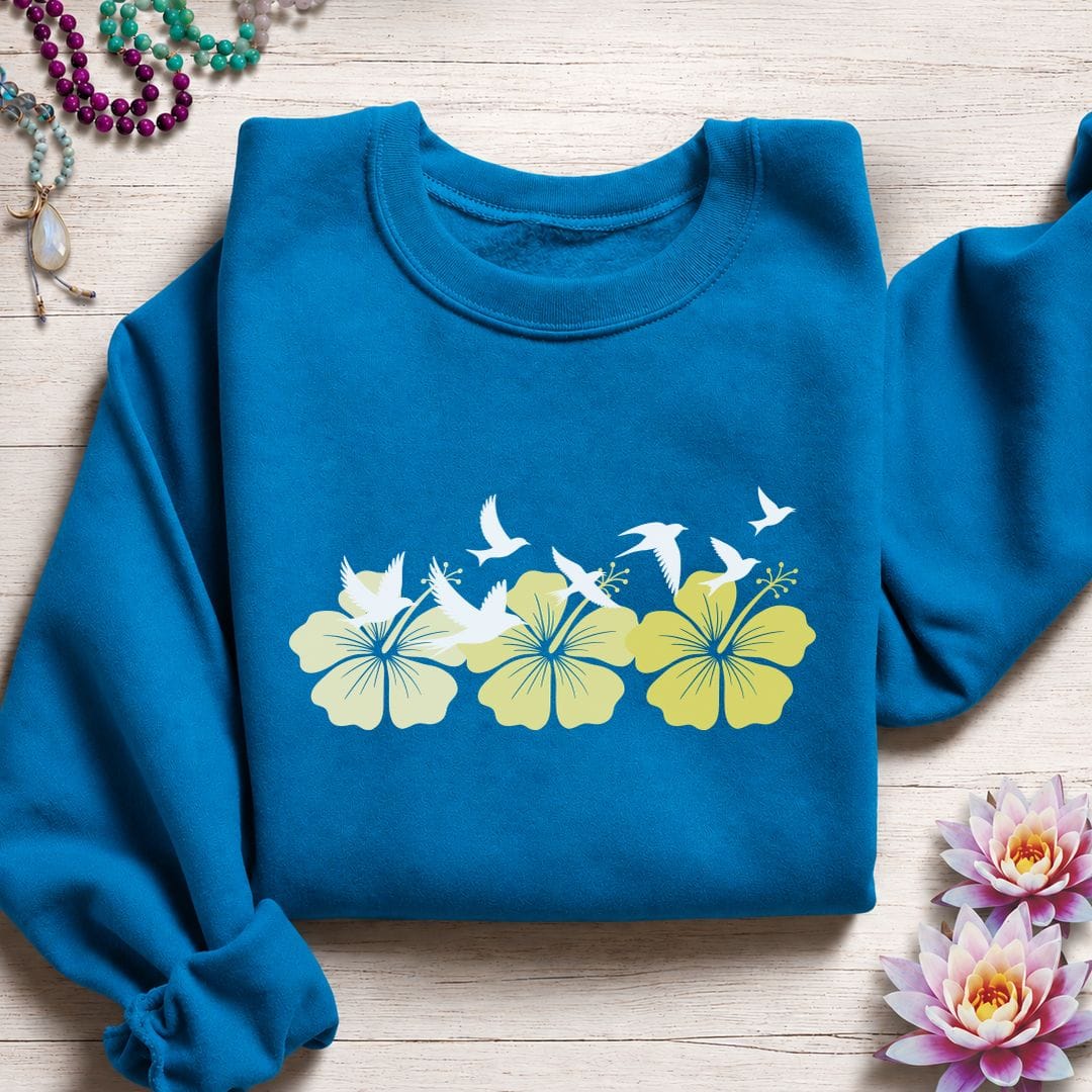 Tropical Flock Sweatshirt Sapphire