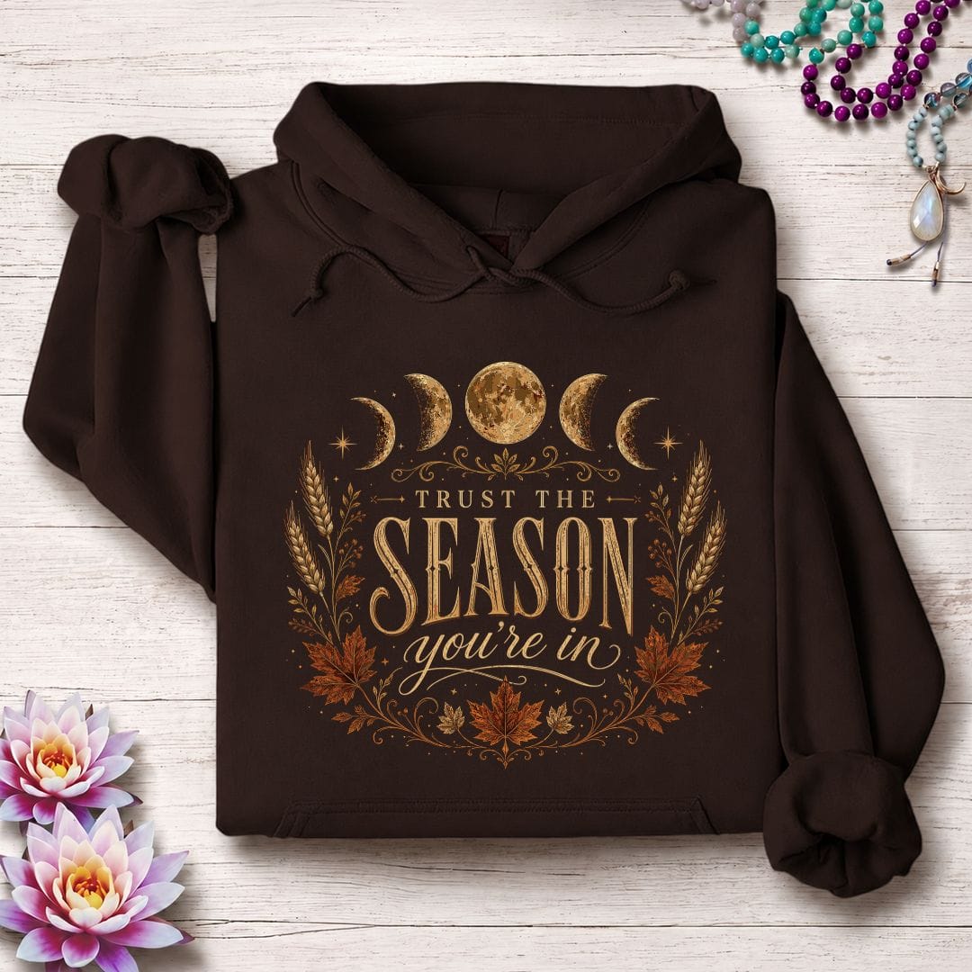 Printify Hoodie Trust The Season Hoodie Dark Chocolate / S